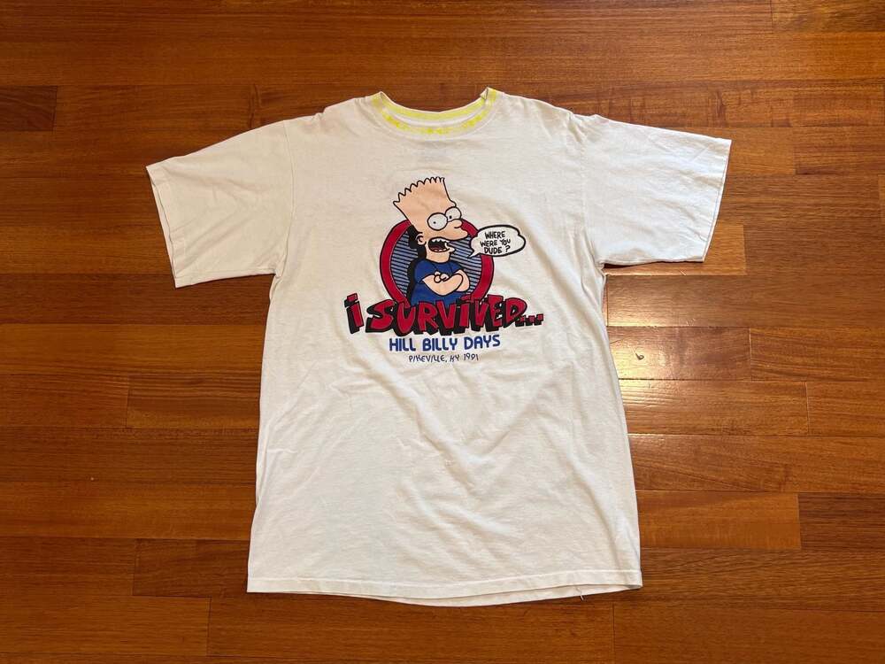 Vintage 1991 Morey Boogie Bart Simpson Hill Billy Days Pikeville KY T-Shirt Sz L